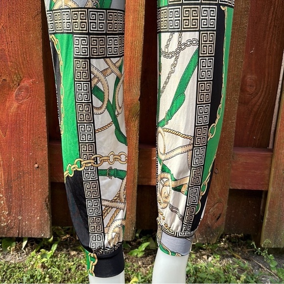 Fashion Queen Stylish Green and Black Patterned Women's Jumpsuit Size M - Picture 6 of 13